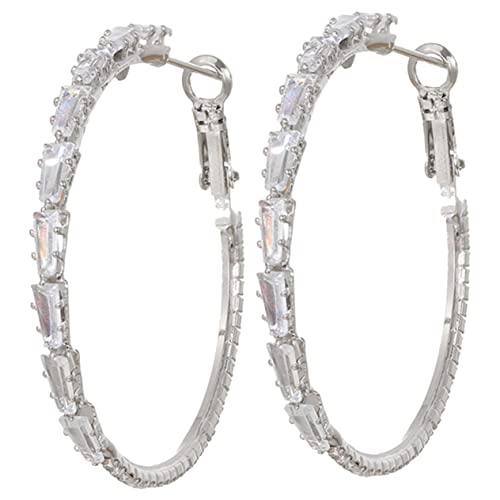 VANZACK Große Creolen Ohrringe Damen Kupfer Zirkonia Schmuck Extragroßes Design Eleganter Ohrschmuck Modisch Für Frauen Alltag und Festtage von VANZACK