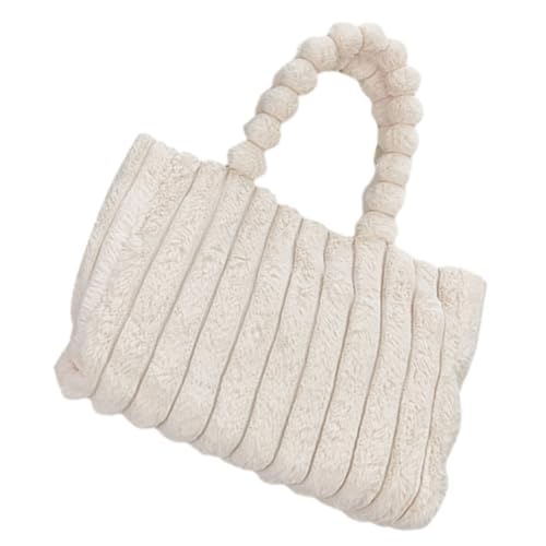 VANZACK Große Kapazität Flauschige Schultertasche Damen Plüsch Tote Bag Praktisch Leicht Tragbar Alltag Shopping von VANZACK