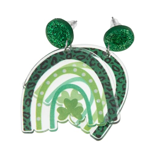 VANZACK Grüne Patrick Ohrringe Dangle Ohranhänger Kleeblatt und Magischer Hut Schmuck für Frauen Hautfreundlich Leicht Festliche Accessoires für Geburtstag Hochzeit Valentinstag von VANZACK