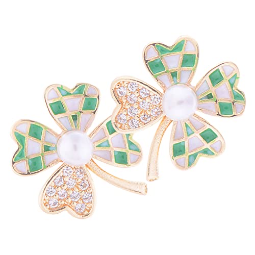 VANZACK Grüne Shamrock Ohrstecker mit Strassbesatz Patrick's Day Schmuck Filigrane Kleeblatt Ohrringe für Festival und Alltagsdekoration von VANZACK