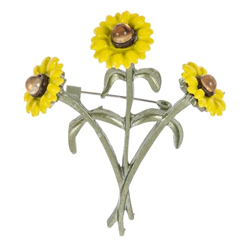 VANZACK Grüne Sunflower Brosche für Kleidung und Hut Langlebige Legierung Eleganter Blumen anstecker Sicherer Halt für Partys Geburtstage und Festliche Anlässe von VANZACK