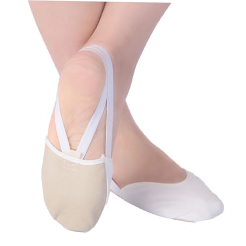 VANZACK Halbzehen Ballettschuh aus Gestrickter Baumwolle mit Teilsohle Socke mit Doppelt Elastischem Band Hautfarben S für Ballett und Rhythmische Übungen Flexible Bewegungsfreiheit und von VANZACK