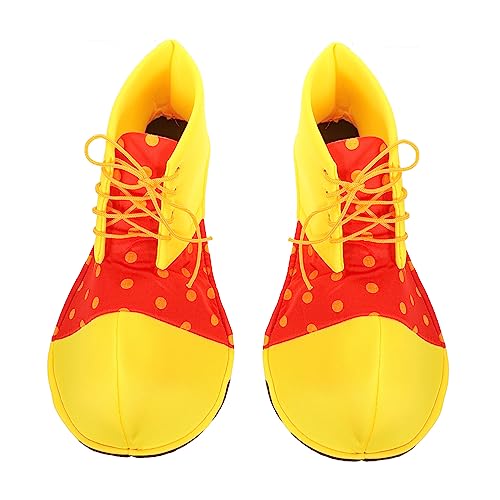 VANZACK Halloween Clown Schuhe Erwachsene Große Gelb Rote Clown Performance Kostüm Requisiten für Karneval Fasching Cosplay Party von VANZACK