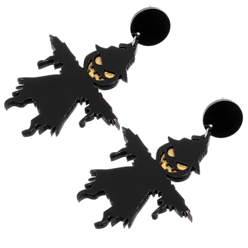 VANZACK Halloween Ohrstecker Damen Leichtes Schwarzes Ear Studs Einzigartiges Design für Kostümpartys Cosplay und Alltag Stilvoller Schmuck mit Hexenmotiv Angenehm zu Tragen von VANZACK