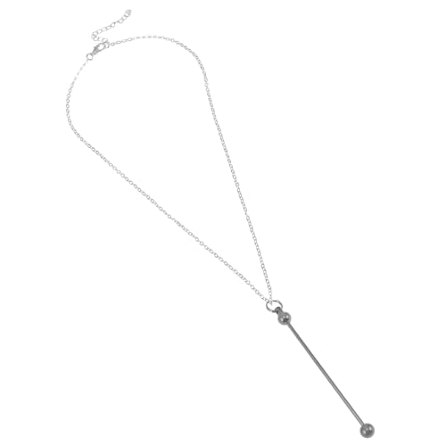 VANZACK Handgefertigte Perlenkette Silber Stacked Necklace mit Einzigartigem Design Eleganter Schmuck für Damen Layering Halskette als Stilvolles Accessoire für Winter und Alltag von VANZACK