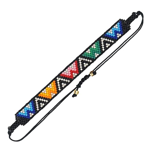 VANZACK Handgewebtes Ethno Perlenarmband für Damen Herren Verstellbares Handgelenkarmband im Boho Modisches Accessoire für Tag Besondere Anlässe von VANZACK