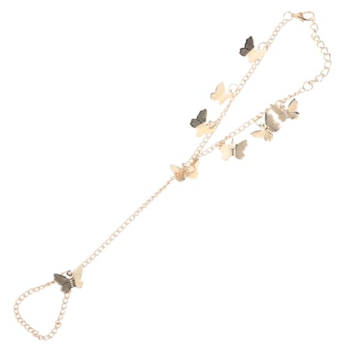 VANZACK Schmetterling Kettenring Armband Für Damen Verstellbares Armreif-fingerring Modeaccessoires Schmuck Für Alltag Und Partys von VANZACK