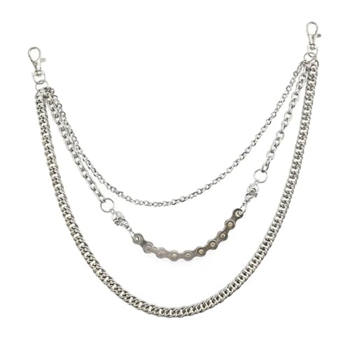 VANZACK Herren Hosenkette Hip hop Punk Stil aus Robustem Zinklegierung und Eisen Vielseitige Dekorative Taillenkette für Jeans Modisches Accessoire für Disco Club und Alltag von VANZACK