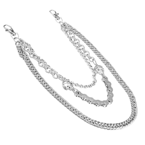 VANZACK Herren Hosenkette aus Metall mit Silbernem Schädel Robuste Hip Hop Jeanskette Stylisches Accessoire für Punk und Streetwear Langlebig und Einfach zu Tragen von VANZACK