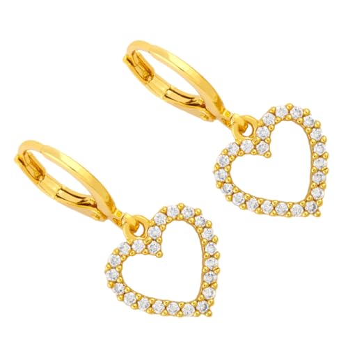 VANZACK Herzförmige Ohrhänger mit Strassbesatz Kupferfarbene Ohrstecker Baumelnde Ohrringe für Damen Modische Ohrschmuck accessoires Geeignet für Alltag Festival Party und Urlaub VANZACK Herzförmige Ohrhänger mit Strassbesatz Kupferfarbene Ohrstecker Baumelnde Ohrringe für Damen Modische Ohrschmuck accessoires Geeignet für Alltag Festival Party und Urlaub von VANZACK