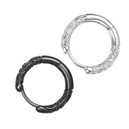 VANZACK Hip hop Herren Ohrringe Iron Ohrstecker Rund Punk Stil Langlebig Modisch für Jugendliche und Partys von VANZACK