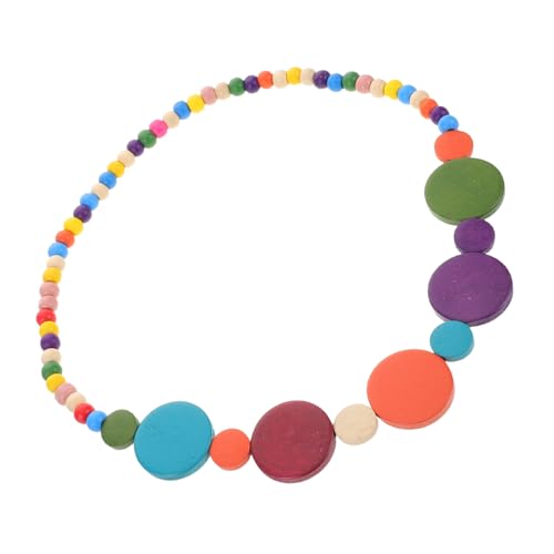 VANZACK Holzperlenkette Mit Farbigen Perlen Boho-stil Halskette Ethnischer Schmuck Für Männer Und Frauen Afrikanischer Stammes-choker Vintage-halskette Aus Holzperlen von VANZACK