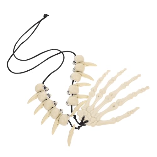 VANZACK Horror Skull Necklace Harz Gruselige Halloween Halskette für Damen Retro Knochen Design für Halloween Partys Langlebig Sicher der Anwendung von VANZACK