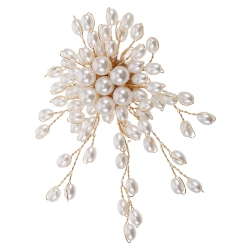 VANZACK Perlen Brosche Schneeflocke Blume Pin Elegant Dekorativ Schmuck Damen Vintage Perlenknöpfe Kleid Schals Clip Imitation Strass von VANZACK