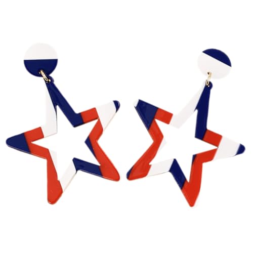VANZACK Independence Day Ohrhänger Sternform aus Langlebigem Hautfreundlich Modisch für Damen Party Schmuck Geometrisches Design Oxidationsbeständig Stilvoll zu Formal und Casual Kleidung VANZACK Independence Day Ohrhänger Sternform aus Langlebigem Hautfreundlich Modisch für Damen Party Schmuck Geometrisches Design Oxidationsbeständig Stilvoll zu Formal und Casual Kleidung von VANZACK