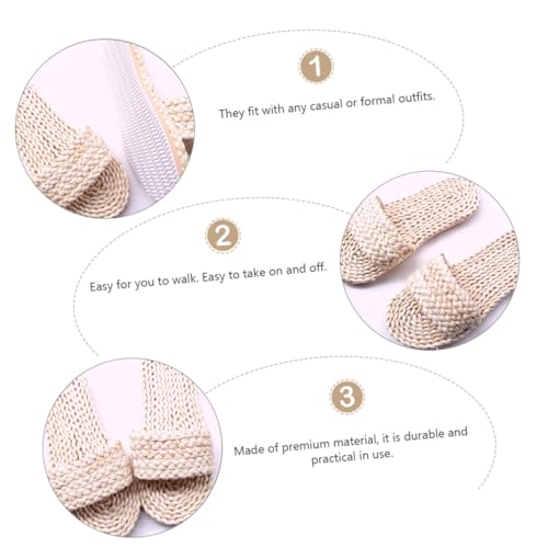 VANZACK Japanische Damen Slipper Woven Design Leicht Angenehm Modisch Atmungsaktiv Für Haus Und Freizeit Weiß von VANZACK