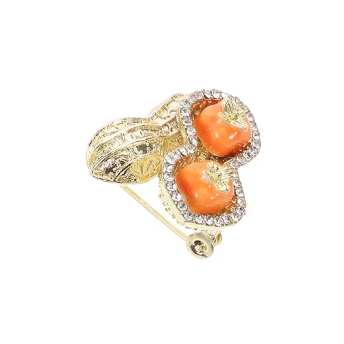 VANZACK Kaki Brosche Brosche Kaki-brosche Taschen Stift Kristall Brosche Stellnadel Kleiderabzeichen Bruststift Persimmon-pin Erdnussschmuck Rucksackstift Zinklegierung Orange von VANZACK