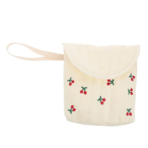 VANZACK Kompakte Hygienetücher Aufbewahrungstasche für Damen Niedlicher Organizer für Menstruationsprodukte Vielseitig für Reisen Schule Kirschdesign von VANZACK