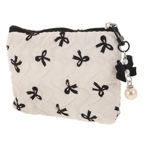 VANZACK Kosmetiktasche Damen mit Schleifendekor Robuste Leicht zu Reinigende Schminktasche Geräumig für Make Up und Reiseutensilien Stilvolle Multifunktionale Kulturtasche für Frauen von VANZACK