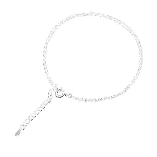 VANZACK Kreative Fußkette Fußarmband für Mädchen Silber Verstellbare Modisches Fußschmuck für Damen Allergiefrei Glänzendes Design für Alltag und Partys von VANZACK
