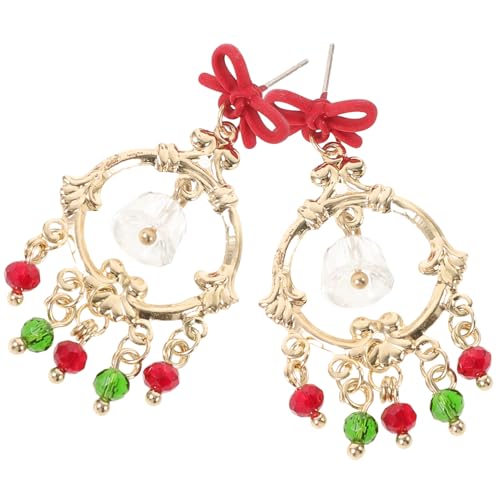 VANZACK Kristall Glocken Ohrringe Damen Weihnachts Ohrstecker Silber Nadel Baumelnd Dekorativ für Mädchen Alltag Party Schmuck von VANZACK