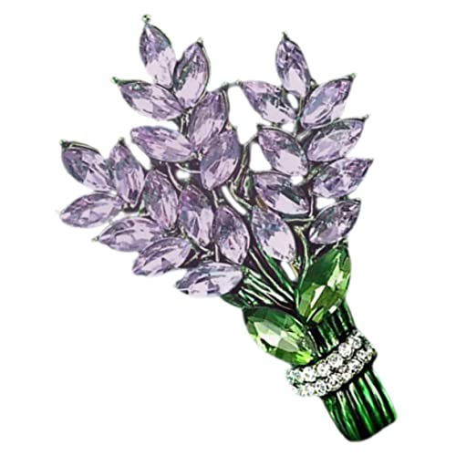 VANZACK Lavendel Brosche für Frauen Hochwertige Anstecknadel im Blumen Design mit Strass für Kleidung Schals und Accessoires und Langlebige Brosche Hochwertigem von VANZACK
