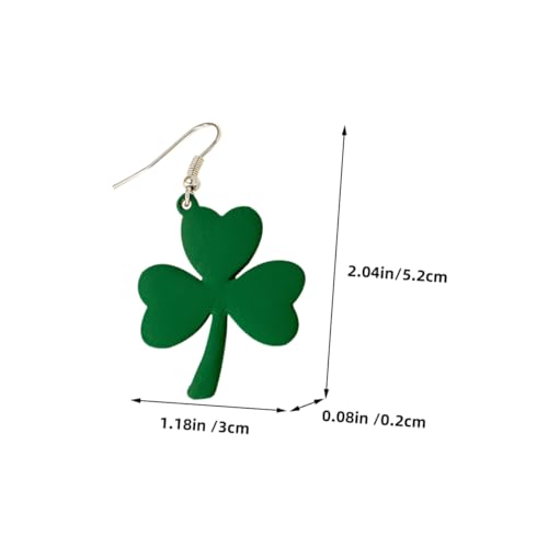 VANZACK Leichte Shamrock Ohrhänger Silberlegierung Patrick's Day Ohrringe Damen Einzigartiges Design Komfortabel Ganztägig Tragbar Grün Schimmerndes Festival Accessoire von VANZACK