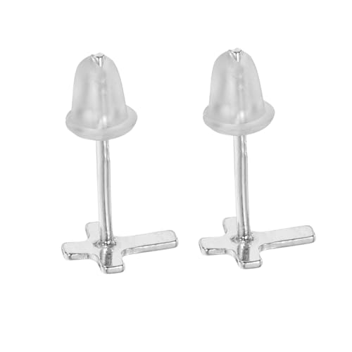 VANZACK Leichte Silber Ohrstecker Damen Kleine Kreuz Ohrstecker Anticlog Material Komfortabel Für Neue Piercings Und Alltagsschmuck von VANZACK