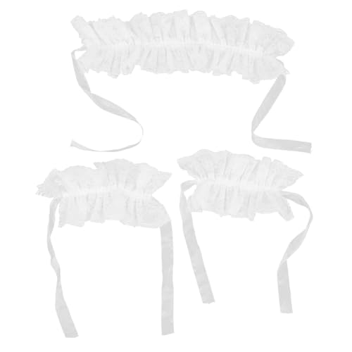 VANZACK Lolita Spitzenanzug Spitzenrüschenkragen Abnehmbarer Halsrüschenkragen Spitzenhandschuhemanschette Vintage Spitzenhalskrause Spitzenkragen Und Handgelenkmanschette Halloween von VANZACK