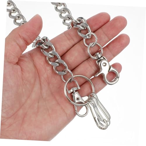 VANZACK Metal Pant Chain Jeans Accessory Punk Style Taillenkette Herren Damen Robuste Metallkette mit Doppelkarabinern Vielseitig für Alltag Festival von VANZACK