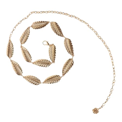 VANZACK Metall Taillenkette Damen Körperkette mit Blattdesign Stabile Leichte Hüftkette für Festival Strand und Alltag Modisches Accessoire für Frauen Verstellbar von VANZACK