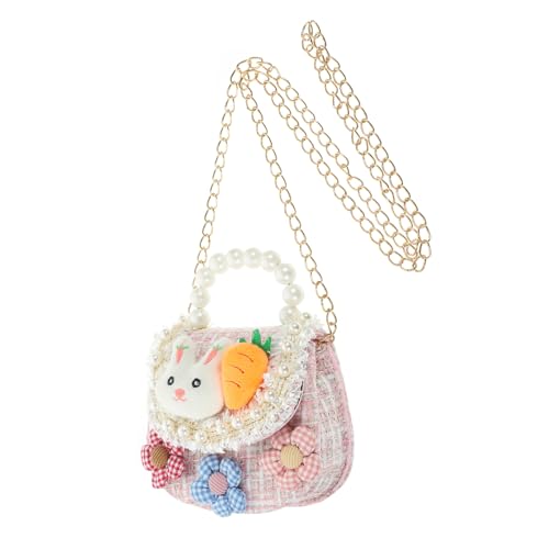 VANZACK Mini Crossbody Bag für Mädchen Niedliche Schultertasche aus Baumwollleinen Langlebig Leichter Zugang Modisches Design Praktische Umhängetasche für Alltag und Freizeit Karottenrosa von VANZACK