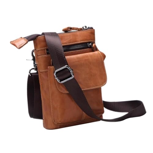 VANZACK Multifunktionale Herren Umhängetasche mit Verstellbarem Schultergurt Lässige Bauchtasche mit Reißverschluss Vielseitige Crossbody Tasche für Alltag Reisen und Freizeit Braun von VANZACK