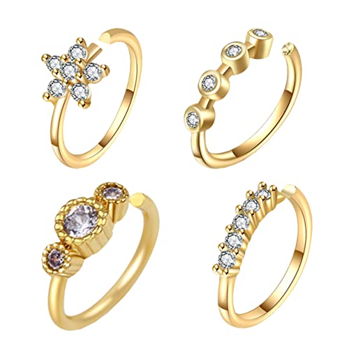 VANZACK 4-teiliges Nasenring-set Modisch Kreativ Für Damen Nasenschmuck Kristall Bequeme Nasenmanschetten Für Den Alltag Oder Partys VANZACK 4-teiliges Nasenring-set Modisch Kreativ Für Damen Nasenschmuck Kristall Bequeme Nasenmanschetten Für Den Alltag Oder Partys von VANZACK