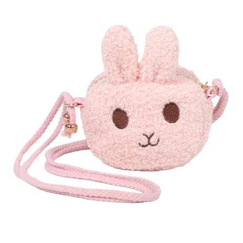 VANZACK Niedliche Umhängetasche mit Flauschigem Plüsch kaninchen Verstellbarer Gurt Multifunktionale Kleine Tasche für Mädchen als Cartoon Geldbörse und Schultertasche von VANZACK