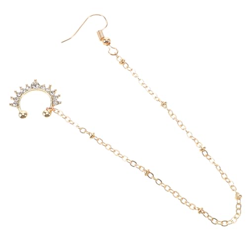 VANZACK Non Piercing Goldener Dangle Nasenring mit Kette Leichter Metall Fake Septum Ring für Frauen Komfortabler Clip Schmuck für Tanz Party Festival und Hochzeit von VANZACK