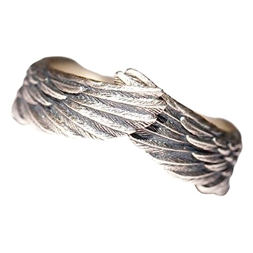 VANZACK Offener Unisex Ring Engelsflügel Design Verstellbar Komfortabel Für Damen und Herren Modischer Partner Schmuck Für Alltag und Festliche Anlässe von VANZACK