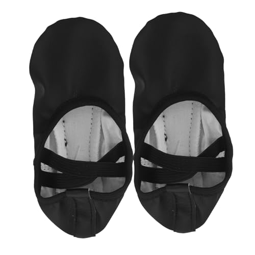 VANZACK PU Ballettschuhe Mädchen Weiche Sohle No-tie Tanzschläppchen Für Damen Flexible Tanzschuhe Für Ballett Yoga Bühne Training Schwarz von VANZACK
