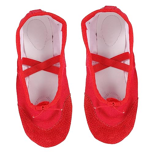 VANZACK PU Ballettschuhe mit Elastischem Band rutschfeste Gymnastikschuhe für Yoga und Tanz Weiche PU Ledersohle Unisex und Erwachsene für Ballett Modern Dance und von VANZACK