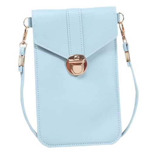 VANZACK PU Damen Mini Crossbody Bag mit Touchscreen Handytasche Leichte Tragbare Umhängetasche für Shopping und Reisen Modische Schultertasche in Himmelblau Langlebig und Pflegeleicht von VANZACK
