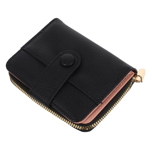 VANZACK PU Kartenetui mit Reißverschluss RFID-Schutz Litchi-Struktur Bifold Design Großes Münzfach Multifunktionale Geldbörse für Alltag Business und Reisen Minimalistisches Robustes von VANZACK