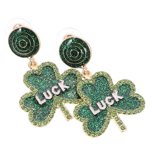 VANZACK Patricks Day Ohrringe Grün Vierblättriges Kleeblatt Statement Schmuck Leicht Komfortabel Damen Glücksbringer Party Alltag von VANZACK