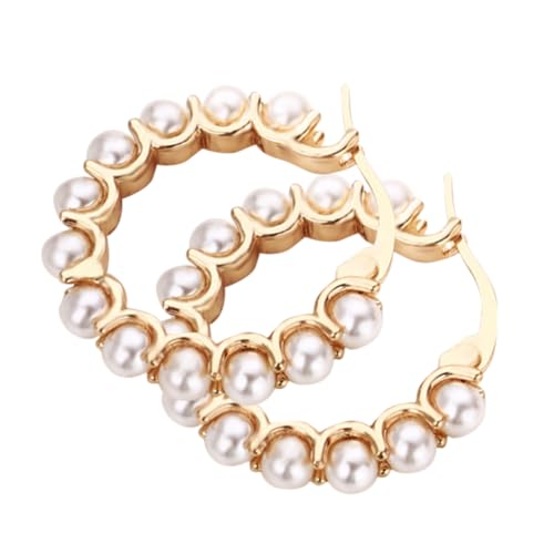 VANZACK Perlenohrringe Creolen für Teenager Mädchen Leichte Ohrstecker mit Zarter Perlendekoration Vielseitiger Schmuck für Alltag und Besondere Anlässe von VANZACK