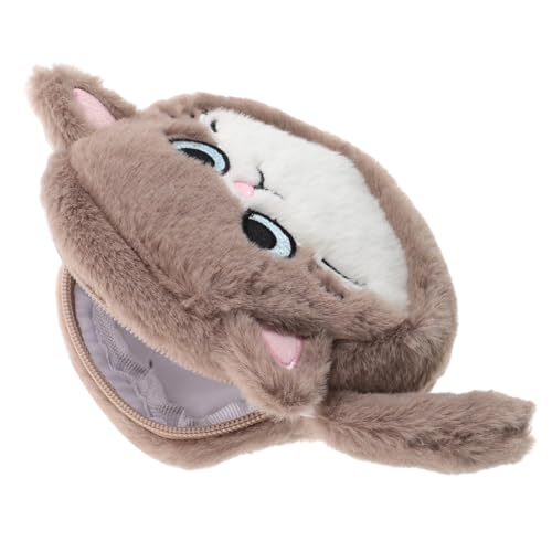 VANZACK Plüsch-Katzen-geldbörse: Entzückendes Katzen-Portemonnaie – Plüsch-geldbörse Für Mädchen – Niedliche Schlüsseltasche Mit Lippenstift Im Cartoon-Stil – Münzbeutel Mit Tiermotiv von VANZACK