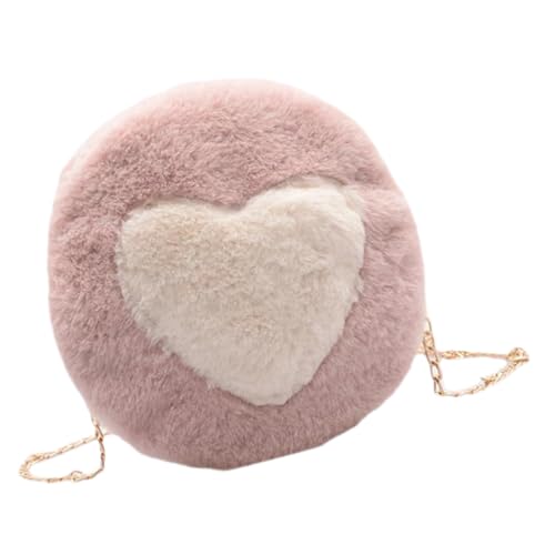 VANZACK Plüsch Umhängetasche Damen Herzform Modische Chain Bag Flauschige Schultertasche mit Mittelgroßem Fassungsvermögen Vielseitig Tragbar als Crossbody oder Handtasche für Alltag und von VANZACK
