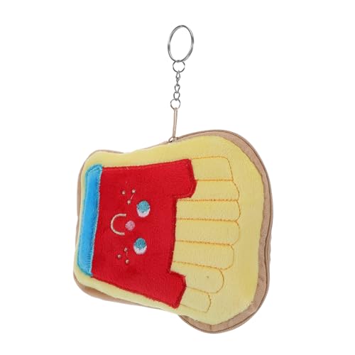 VANZACK Pommes-Frites-geldbörse Kleines Münztäschchen Beutel Ändern Kleine Geldbörse Schlüsselanhänger Süße Schlüsselanhänger-Beutel Mit Anhänger Geldbeutel Plüsch Gelb von VANZACK