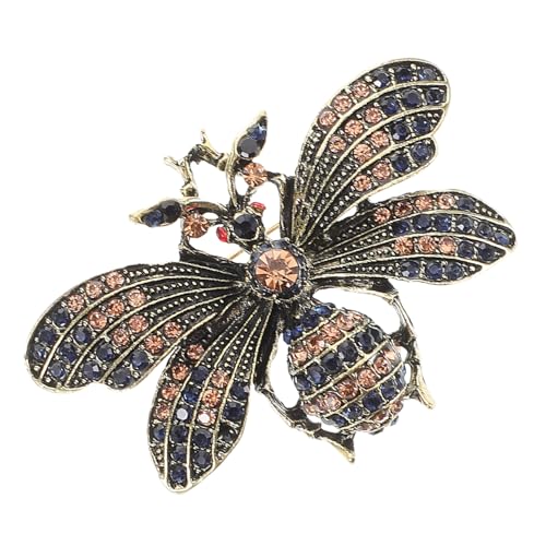 VANZACK Retro Biene Brosche Strass Insektenmotiv Vintage Anstecknadel für Damen und Herren Kleidung Schal Hut Schmuck Modisches Buntes Reverspin Accessoire von VANZACK