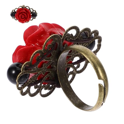 VANZACK Retro-stil Ring Für Mädchen Aus Hochwertigem Material Mit Blumendekor Vielseitig Als Schmuck Für Alltagskleidung Kostümdekoration Und Fotos Geeignet von VANZACK