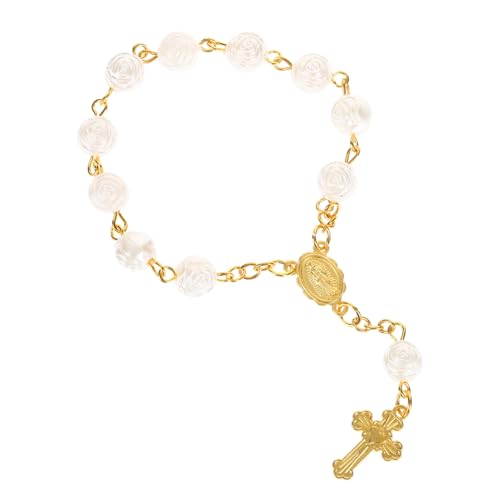 VANZACK Rosenperlen Gebetsarmband für Männer Frauen Rosenkranz Handkette Sicherem Harz Religiöse Anlässe Persönliche Gebete von VANZACK