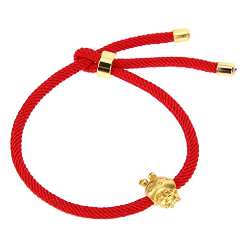VANZACK Rotes Chinesisches Kaninchen Armband mit Goldenem Anhänger Geflochtenes Glücksarmband für Frauen Festliches Schmuckstück für Neujahr Muttertag Valentinstag Verstellbares von VANZACK
